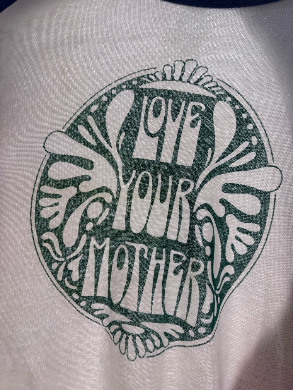 Love Your Mother Raglan Top with Butterfly Kantha Sleeves- Upcycled Boho! - Picture 2 of 4